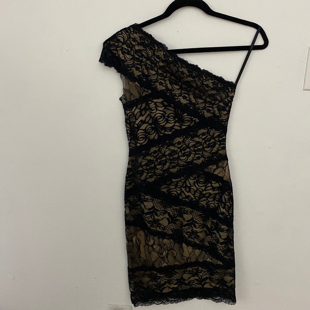 Bebe One Shoulder Lace Dress